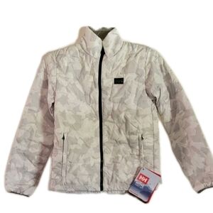 Helly Hansen Jr LifaLoft Insulated Jacket Packable Charcoal Camo Outdoor Winter